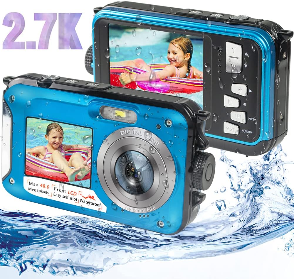 Waterproof Digital Camera 2.7K 48MP with Dual Screen Q92813