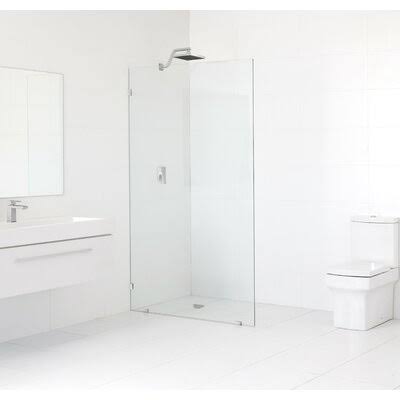 43" x 78" Frameless Fixed Glass Panel Chrome D2303