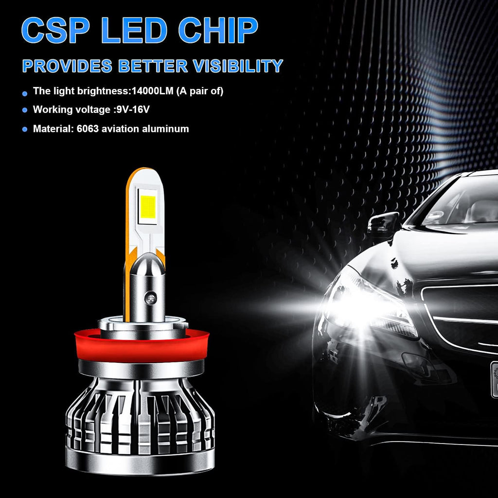 9005 High Beam H11 Low Beam LED Headlight Bulbs Conversion Kits, Pack of 4 Pack of 2 P333