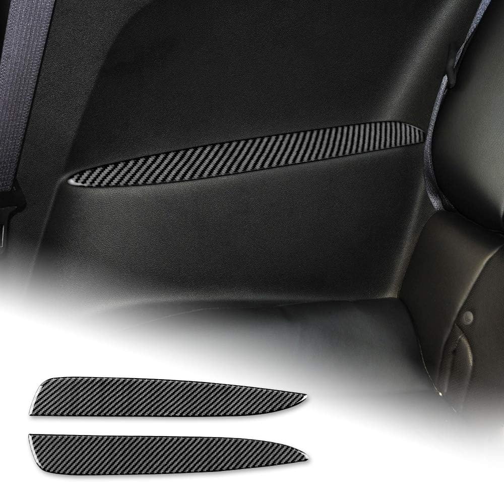 Carbon Fiber Car Rear Seat Armrest Sticker Interior Trim Decal Black Pack of 2 N2745