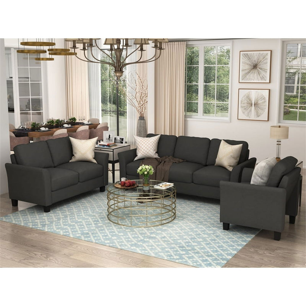 3 Piece Polyester-blend Upholstered Sofa Set Q213360