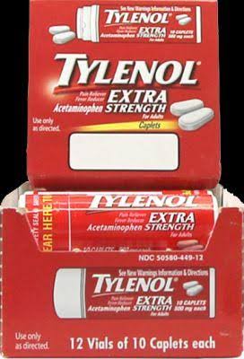 Extra Strength Caplets 10 Count, Pack of 12 K13900
