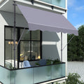 Manual Retractable Awning 118'' Outdoor Sun Shade Cover with UV Protection 100% Polyester Canopy N3845