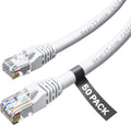 50-Pack White Cat 6 Ethernet Cable 2 Feet Q41200