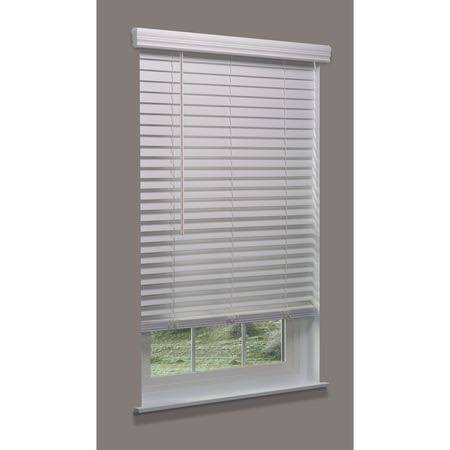 Cordless Faux Wood Blind, White, 21-1/2x22w x 4 G4721