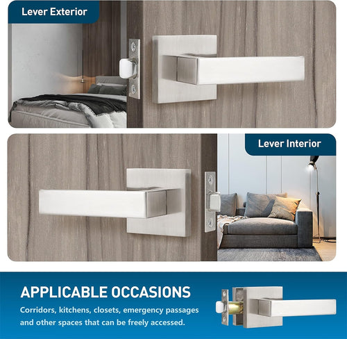 3 Pack Door Lever Handle Satin Nickel/Brushed Nickel Finish Pack of 2 X1676