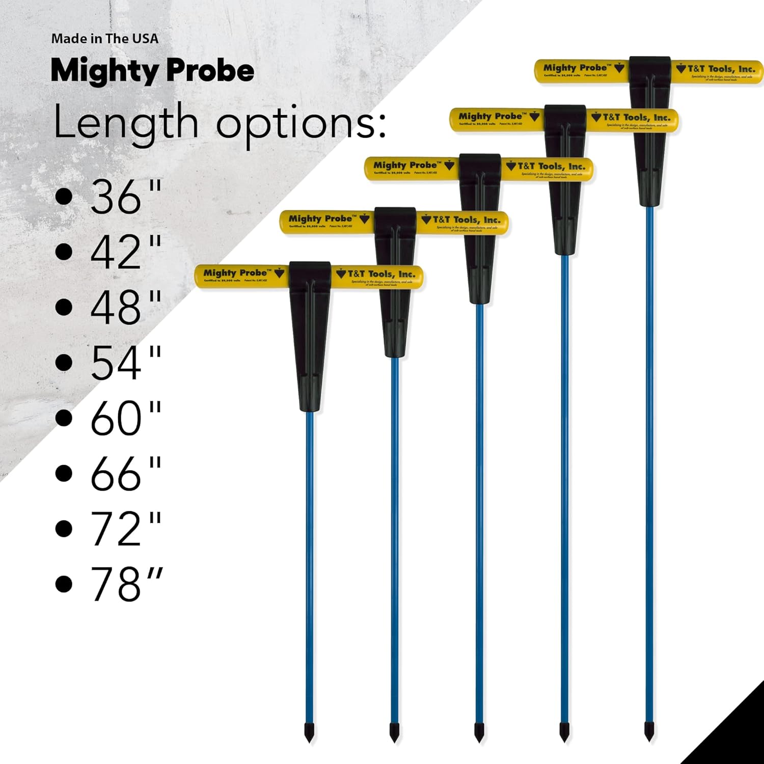 48-Inch Insulated Metal Soil Probe with T-Handle Steel Rod U418