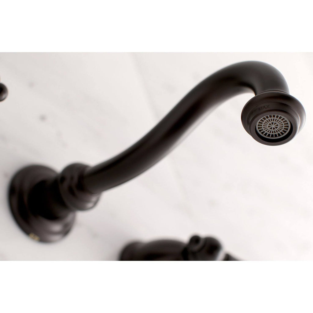 Vintage 2-Handle Wall Mount Bathroom Faucet, Matte Black J305