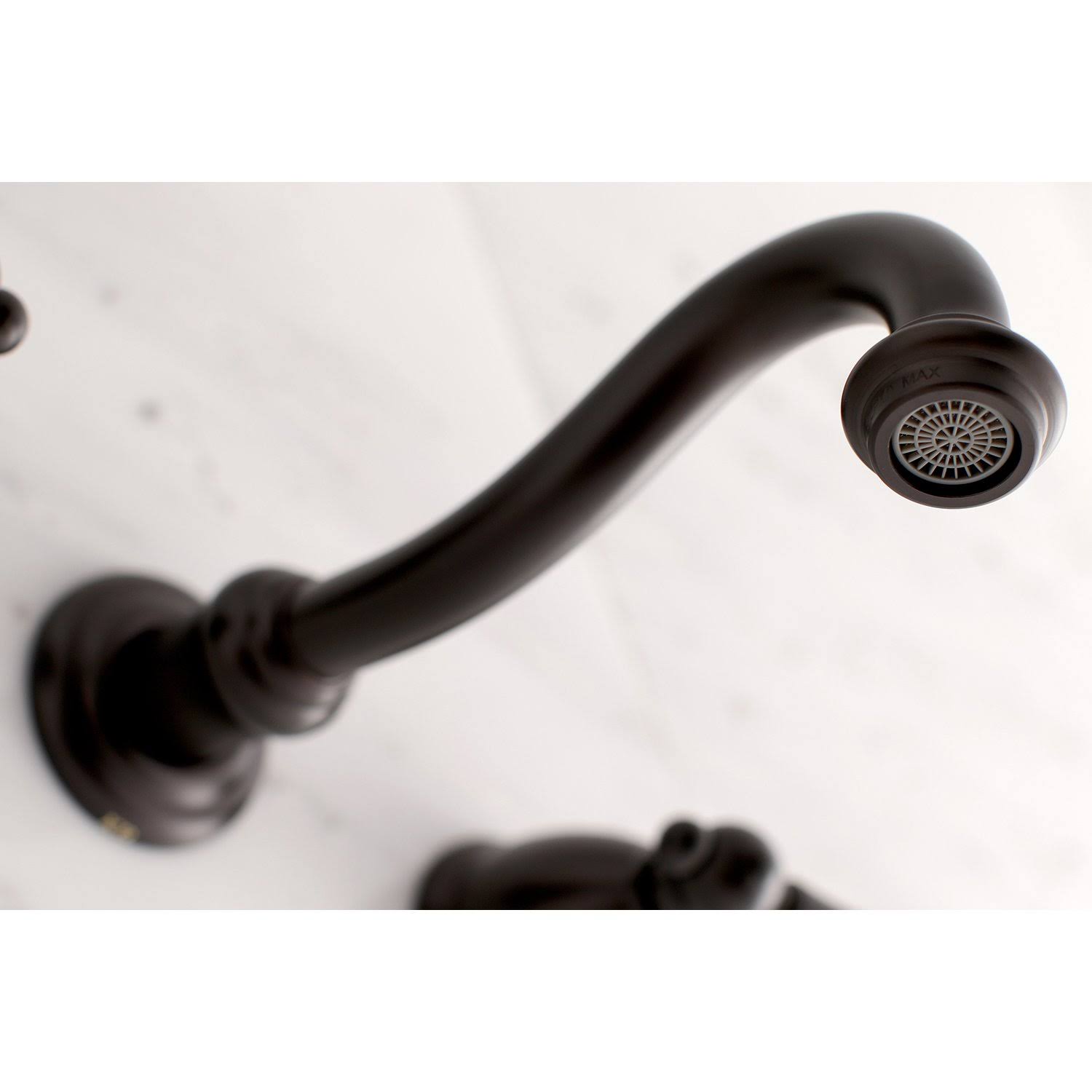 Vintage 2-Handle Wall Mount Bathroom Faucet, Matte Black J305