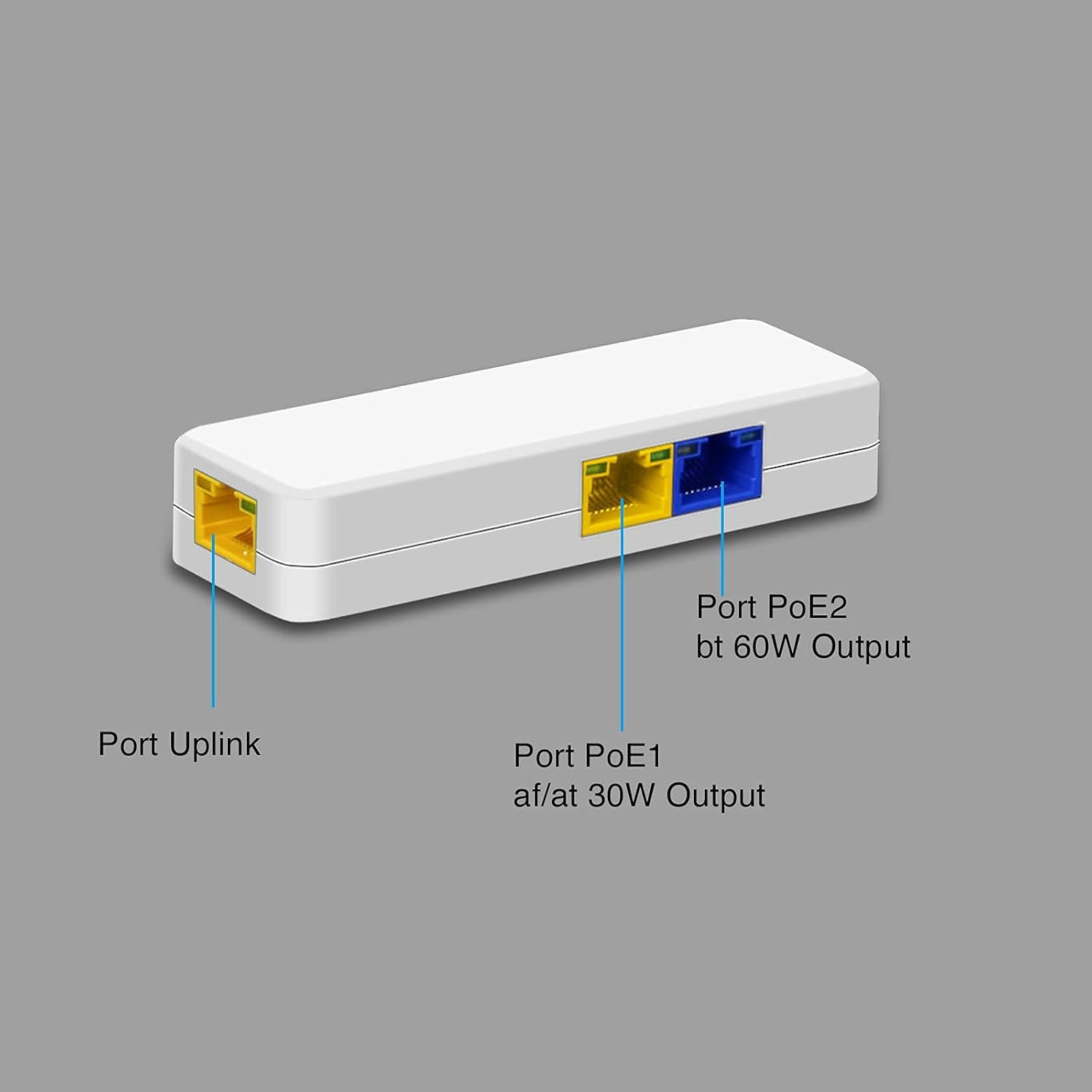 PoE Extend Switch, IEEE802.3af/at/bt, PoE++ BT Port 60W Output, Cascade 3-4 Times, Distance Extend 130M, Plug&Play O934