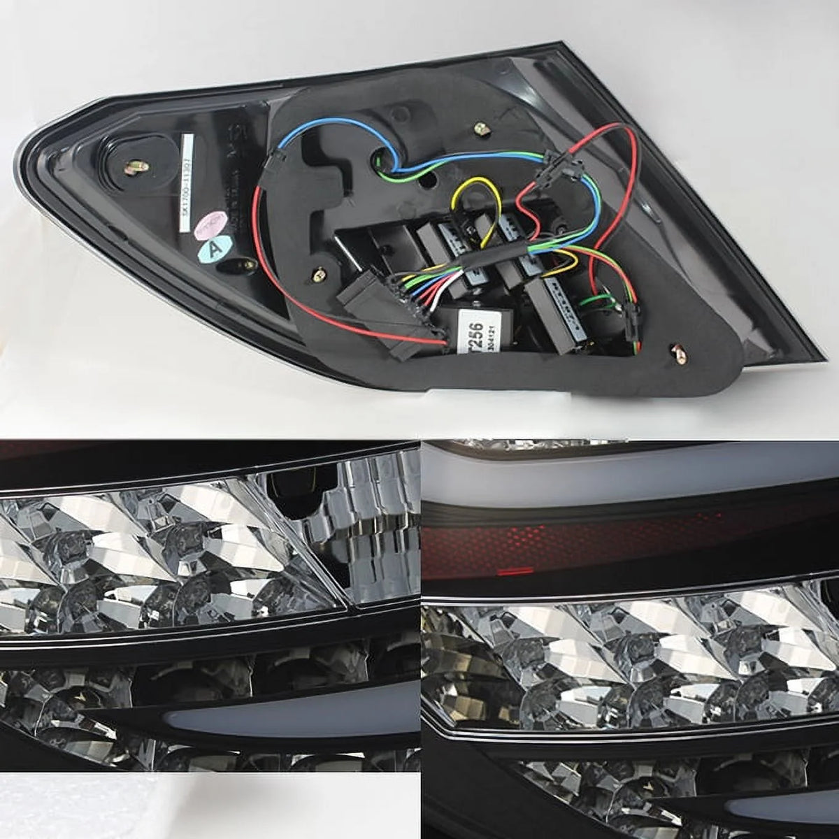Black Bezel Rear LED Tail Lights Pair C746