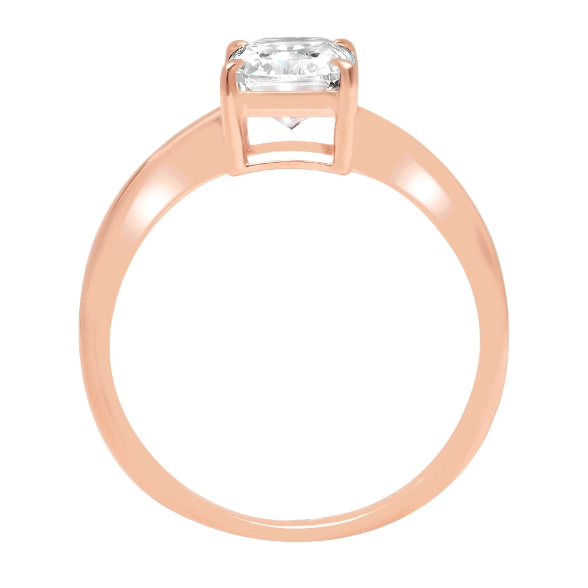18K Rose Gold Solitaire Ring E27861
