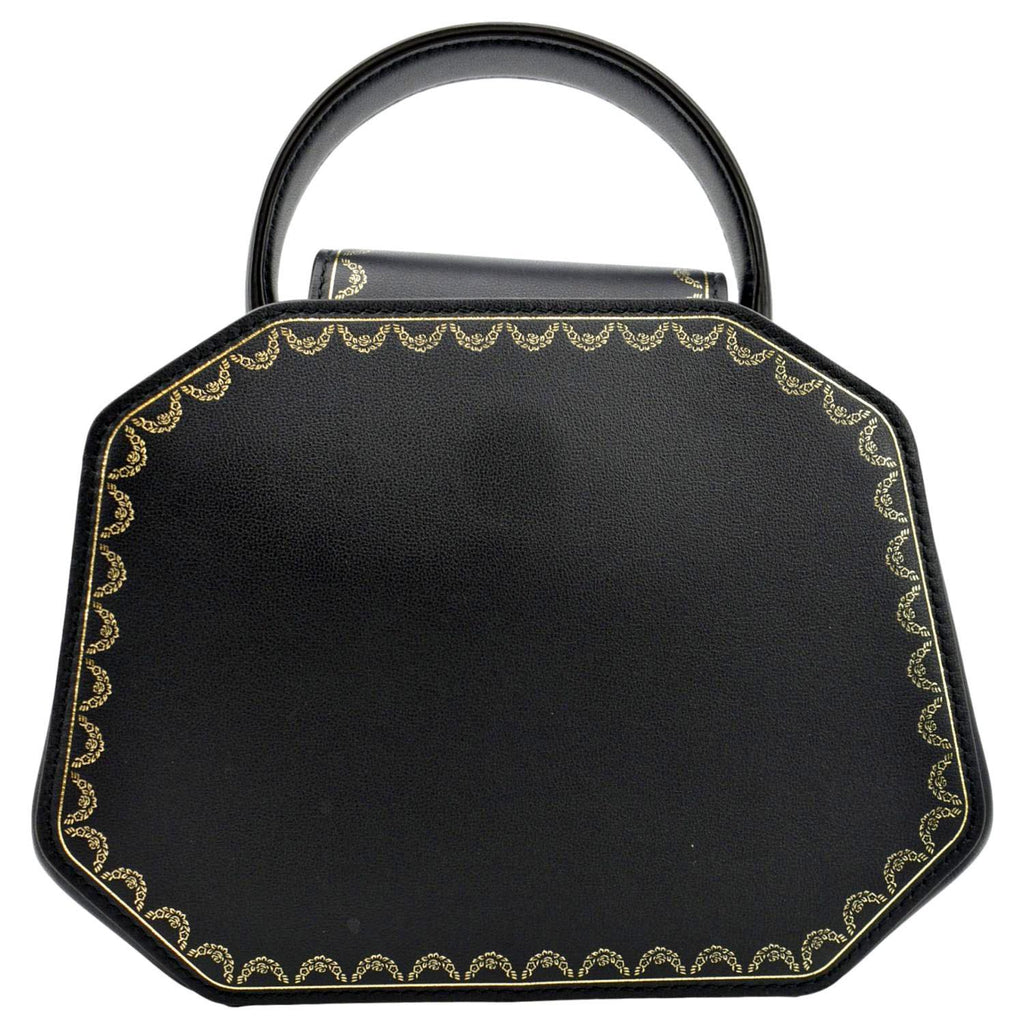Black Calfskin Leather Top Handle Satchel Bag R50662