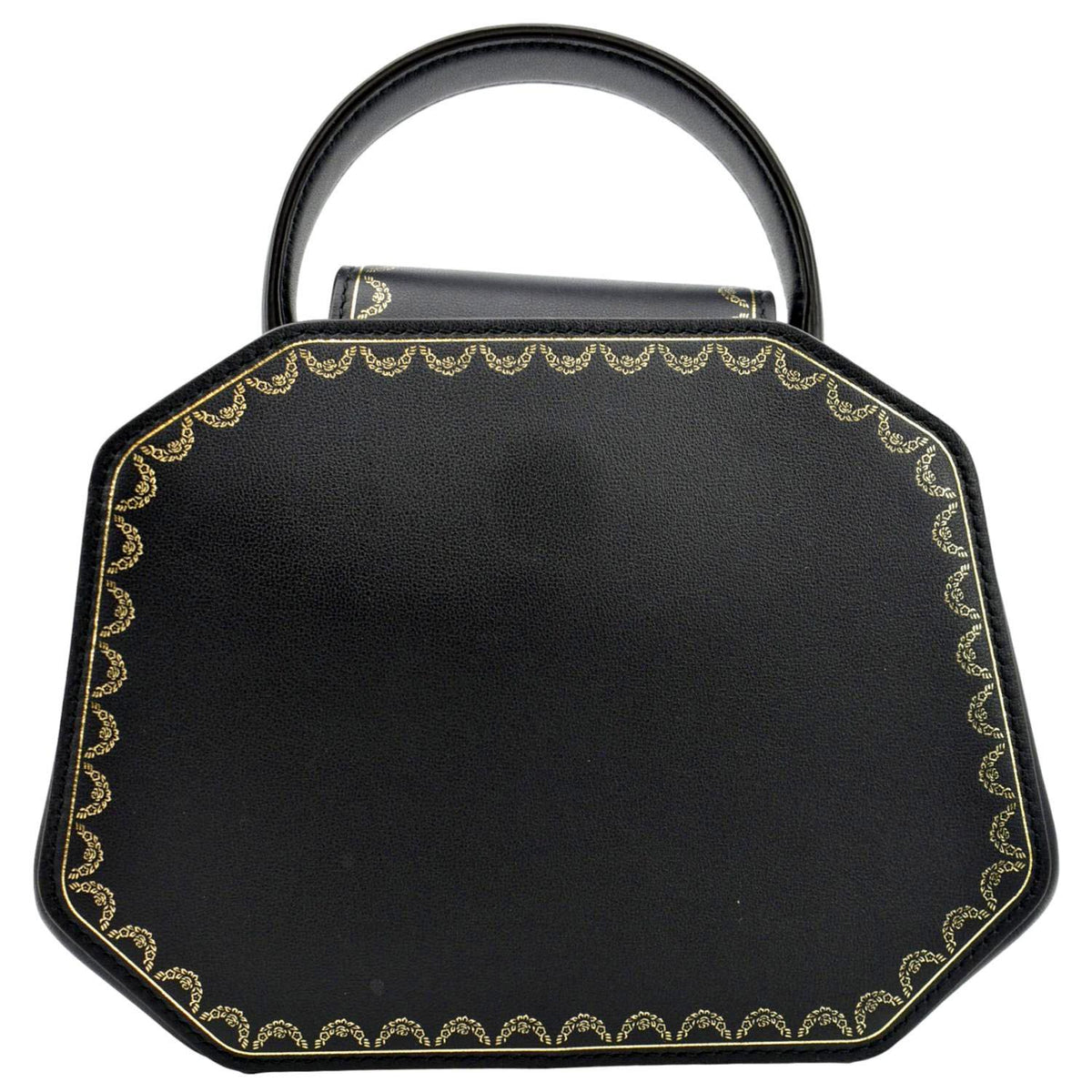 Black Calfskin Leather Top Handle Satchel Bag R50662