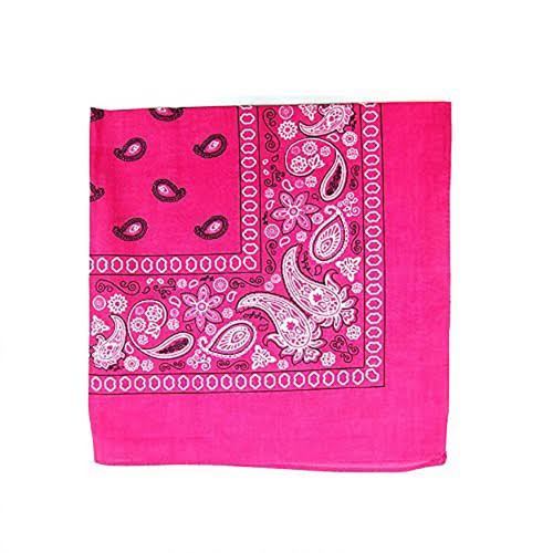 150 Pc Paisley 100% Polyester Bandanas (Hot Pink) F9120