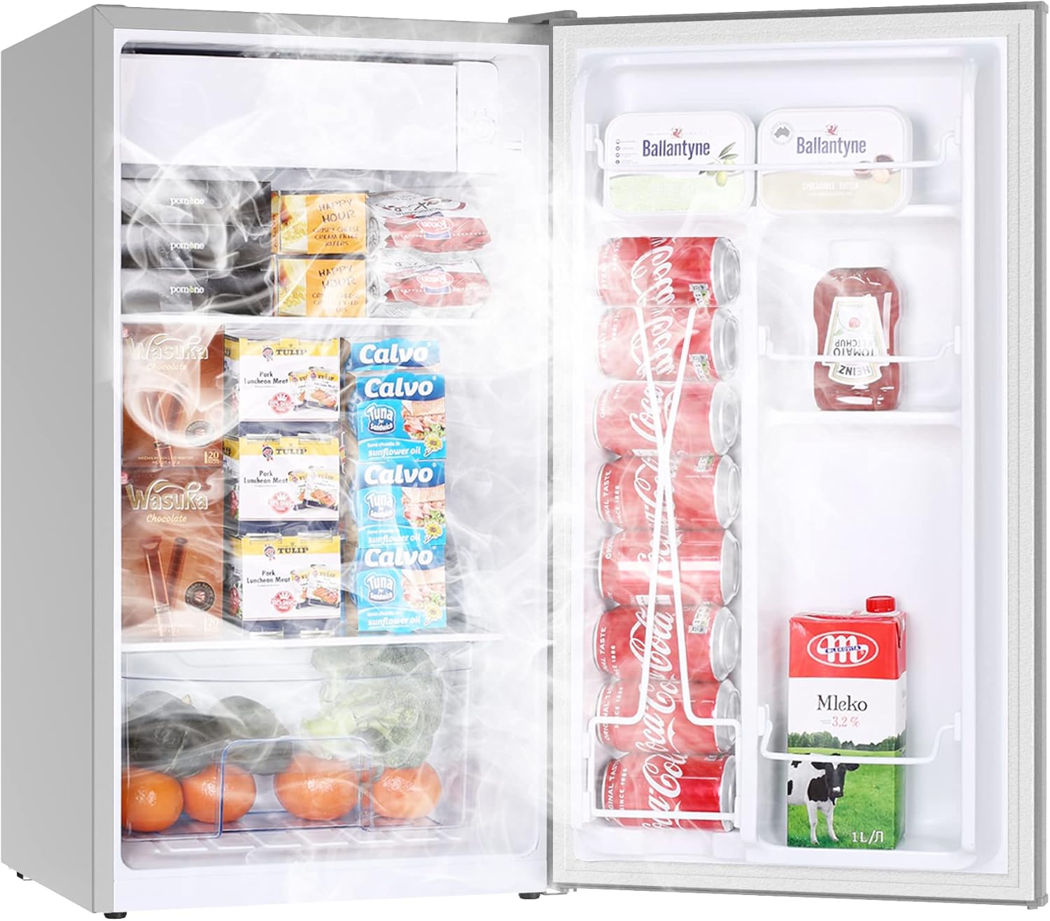 3.2 Cu.Ft Mini Fridge with Freezer, Single Door, Black F237