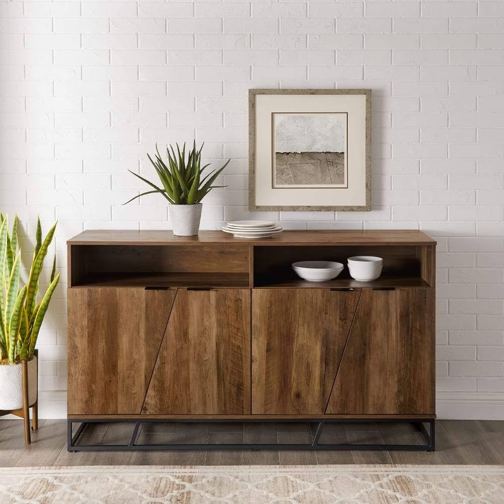 Angled Door Sideboard - Dark Walnut N337205