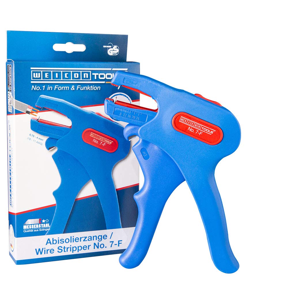 Automatic Wire Stripper for Flat Cable, 18-11 AWG (0.75-4.0 mm²), red/blue, Pack of 2 C71216