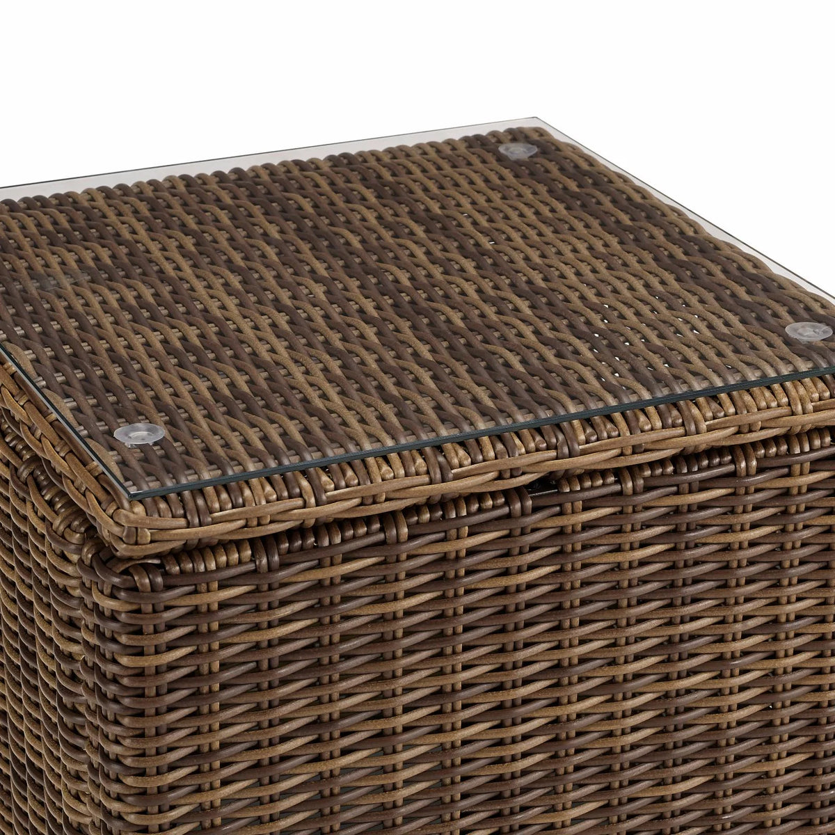 Brown Wicker Rattan Patio End Table J560235