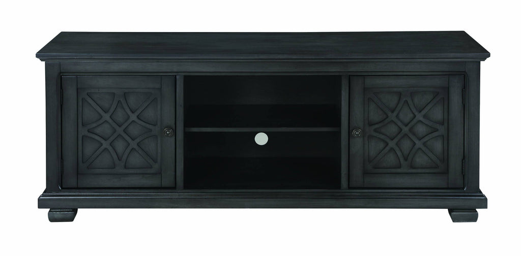 60 inch Wooden TV Console with 2 Storage Compartments and 2 Door Cabinets Gray K13050