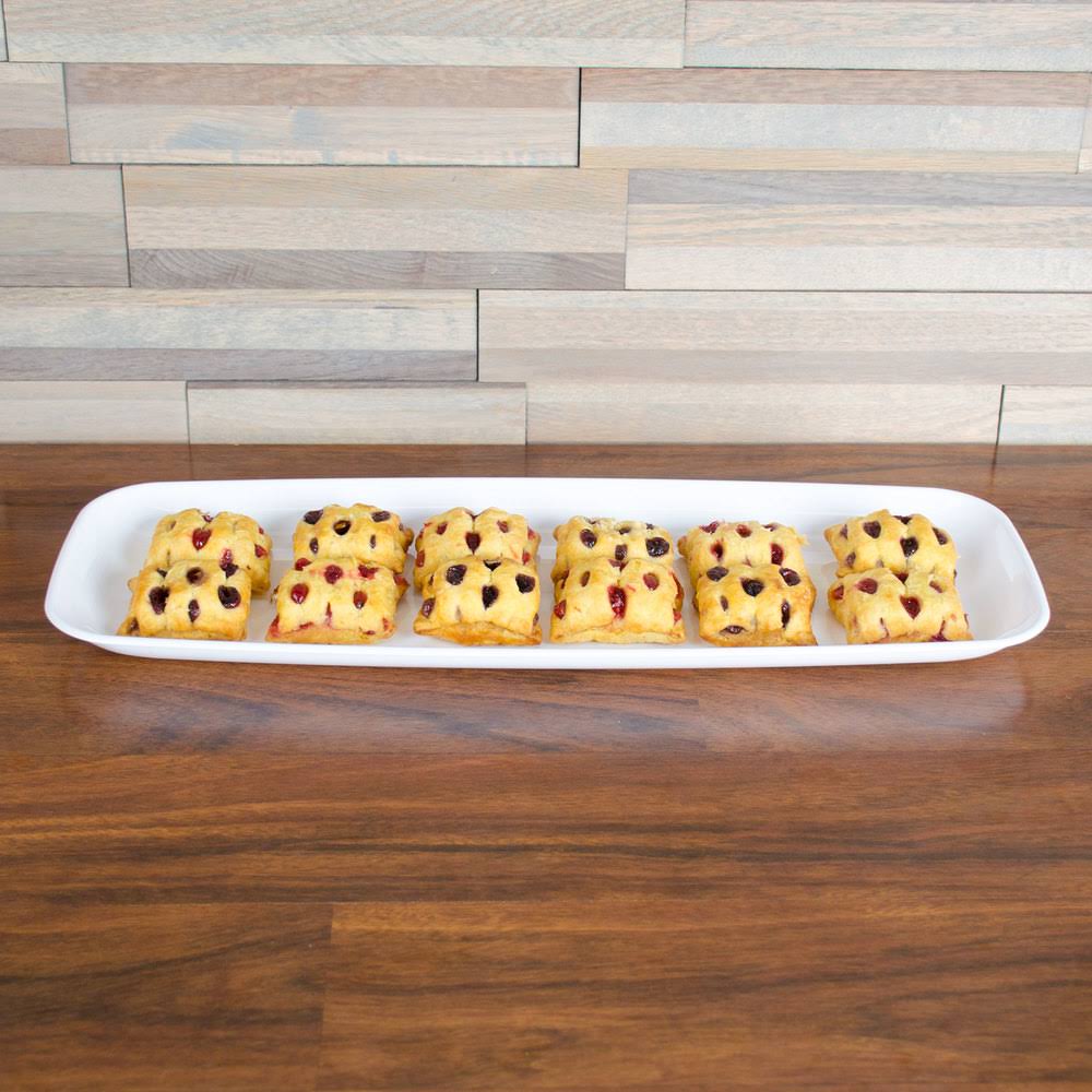 White Rectangular Polystyrene Platter / Catering Tray - 25/Case P36385