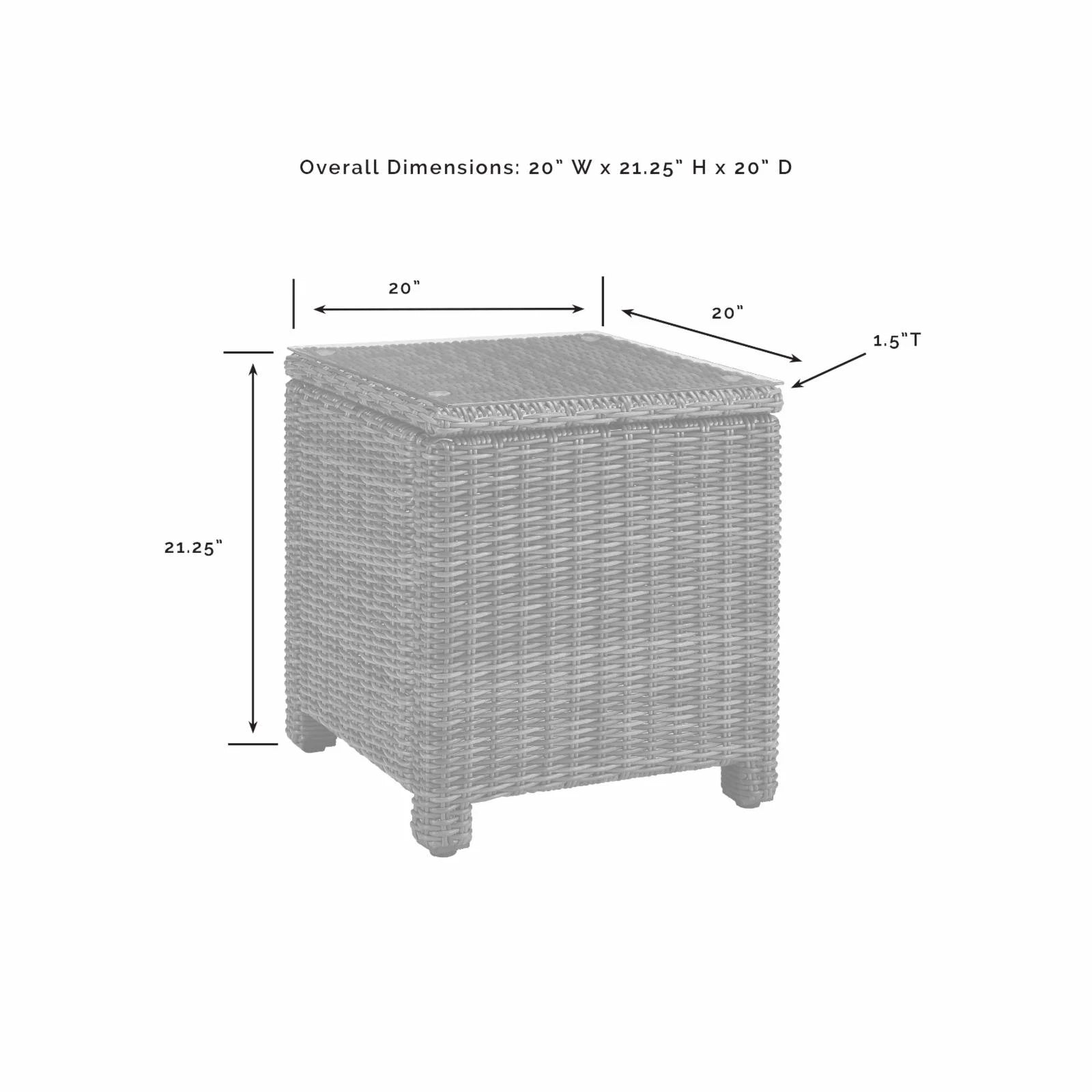 Brown Wicker Rattan Patio End Table J560235