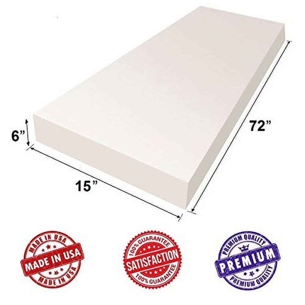 Upholstery Foam Cushion Sheet 6"x15"x72" Regular Density R724951