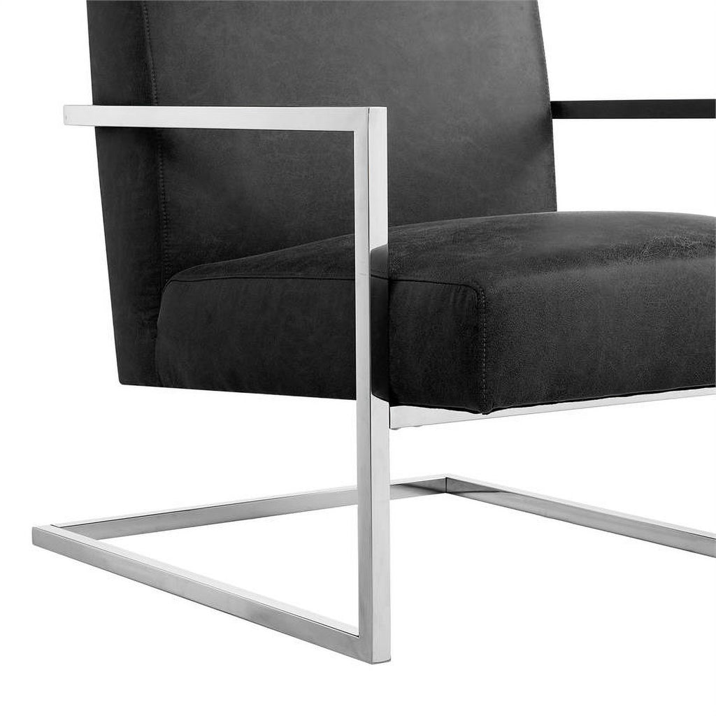 Charcoal Faux Leather Accent Chair A56703