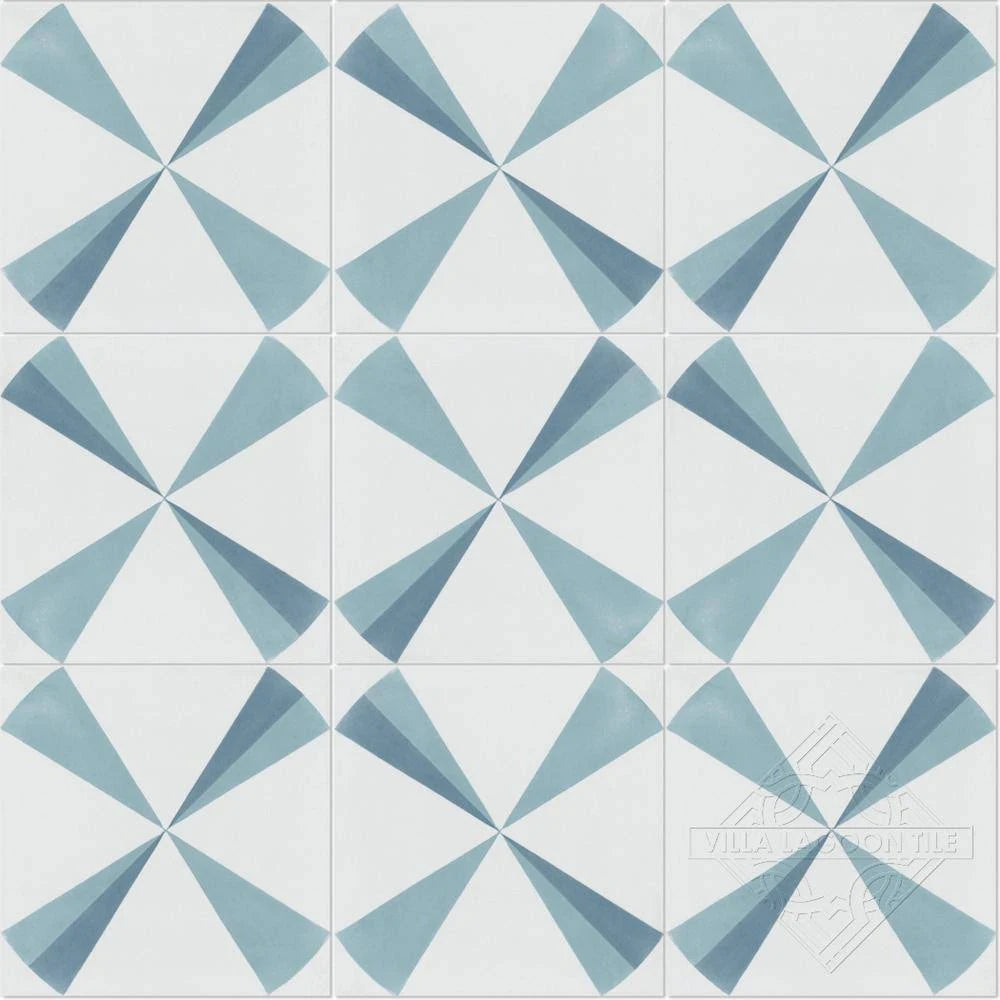 Blue Matte Cement Floor and Wall Tile (Box of 16, 6.96 Sq. ft.) X38302