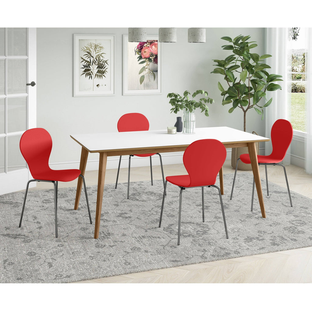 Red Armless Dining Chair (Set of 4) O133897
