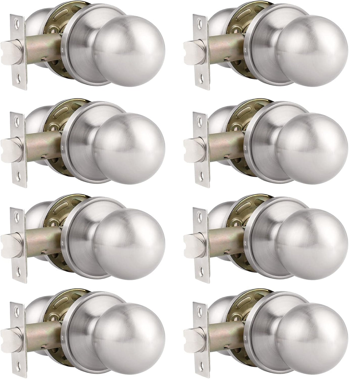 Satin Nickel Passage Door Knobs 8 Pack M47003