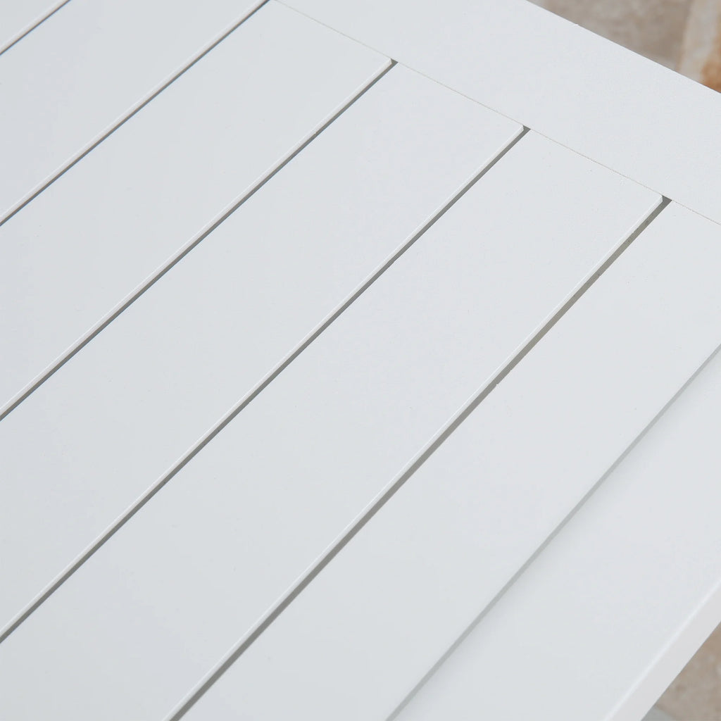 White Aluminum C Shaped End Table H944517