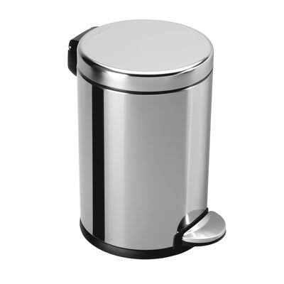 Polished Chrome Stainless Steel Step on Trash Can F286944