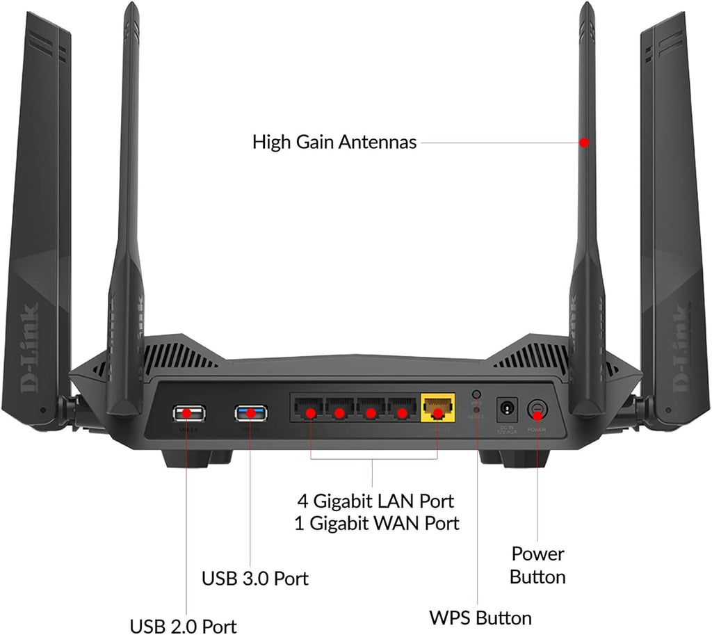 WiFi 6 Router AX5400 MU-MIMO Dual Band Gigabit Gaming Internet Network E851928