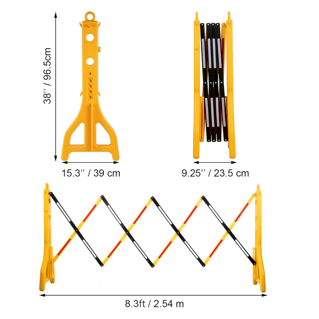 Expandable Plastic Safety Barricade with Reflective Strips 2 Pcs O98949