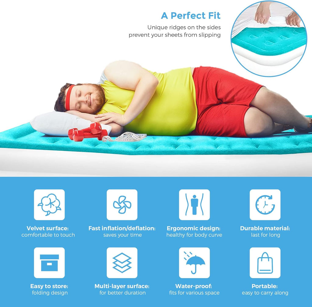 Queen Air Mattress with Built-in Pump, 80x60x18, Pack of 2 K37574