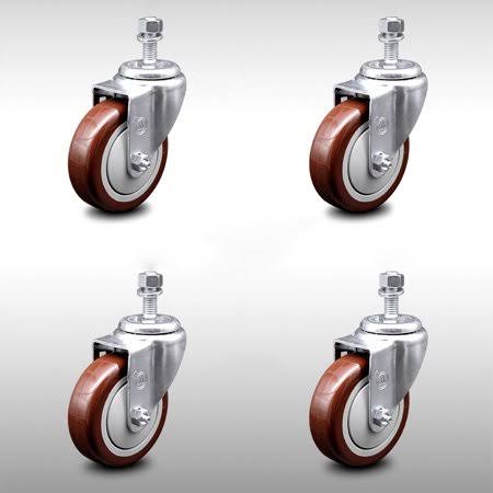Swivel Caster Set of 4 with 4x22 Wheels and 12mm Stem C8243
