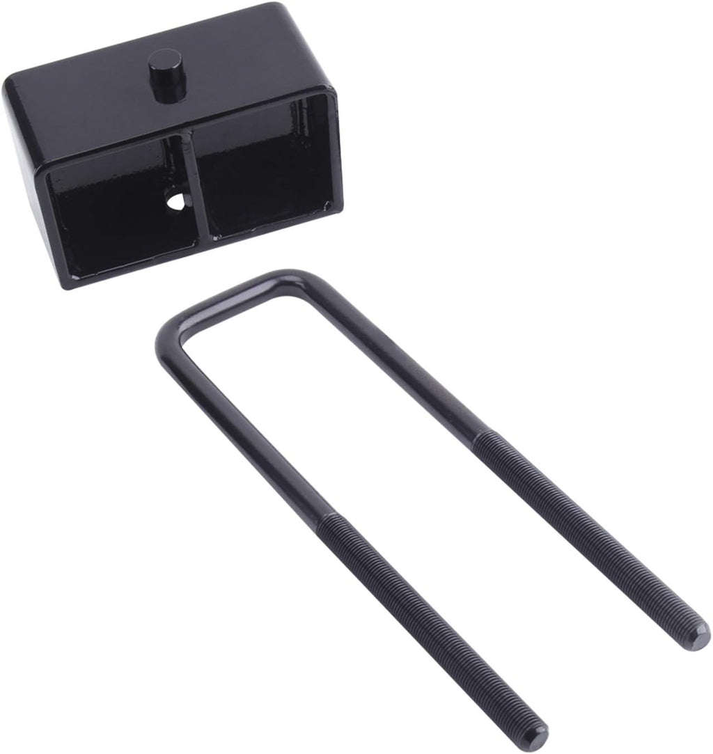 3 Inch Rear Leveling Lift Kit Block with U Bolts, Black Pack of 2 T852