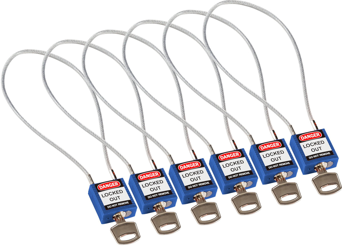 8x22 Compact Cable Padlock Blue O350