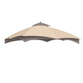 2-Tier Canopy Top Replacement for 10'x12' Gazebo Coffee Beige O85311
