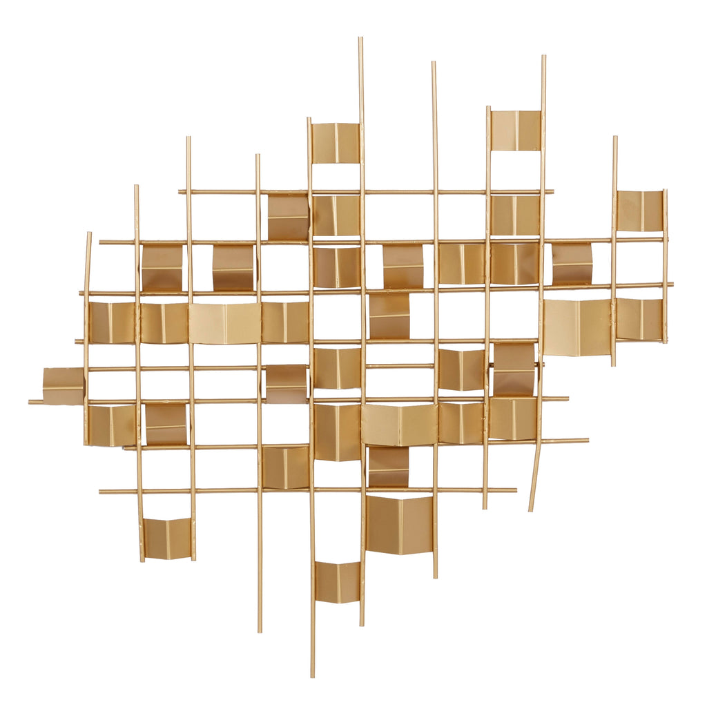 Abstract Angled Gold Metal Wall Decor P492017