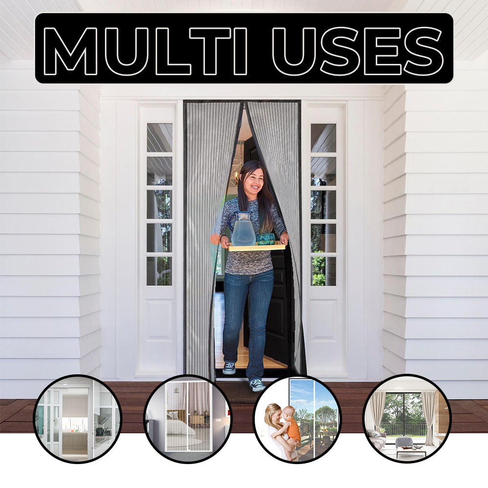 4 Pack Black Hands Free Auto Mesh Screen Net Anti Bug Fly with Magnets T37376