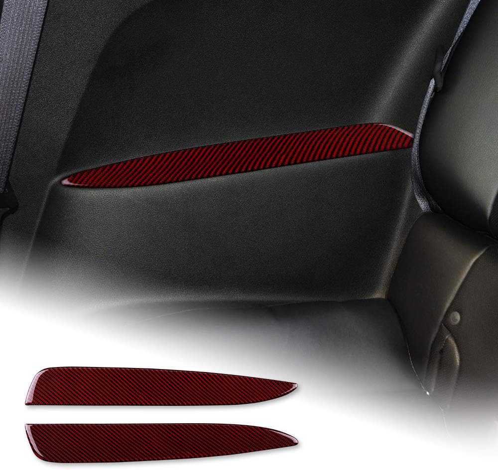 Carbon Fiber Car Rear Seat Armrest Sticker Interior Trim Decal Black Pack of 2 N2745