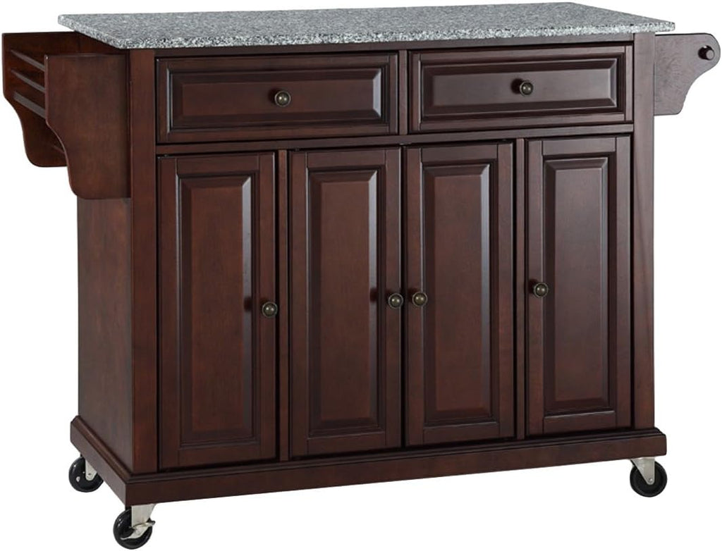 Full Size Kitchen Cart with Solid Gray Granite Top B3122