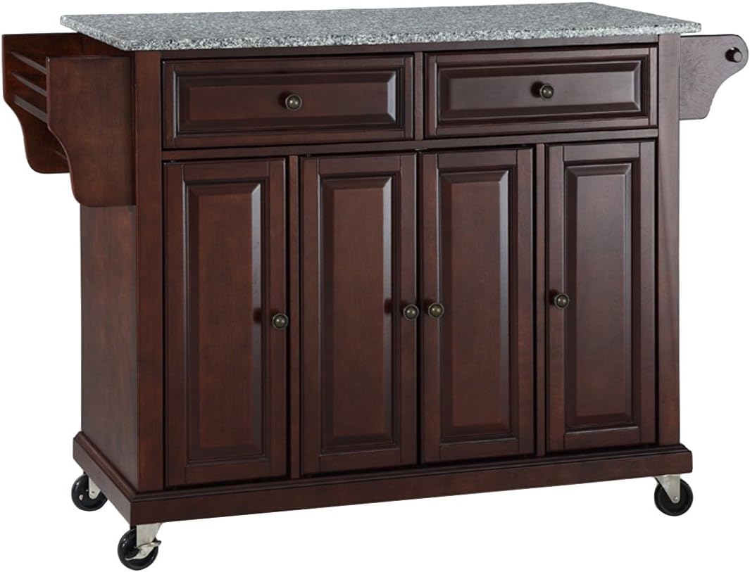 Full Size Kitchen Cart with Solid Gray Granite Top B3122