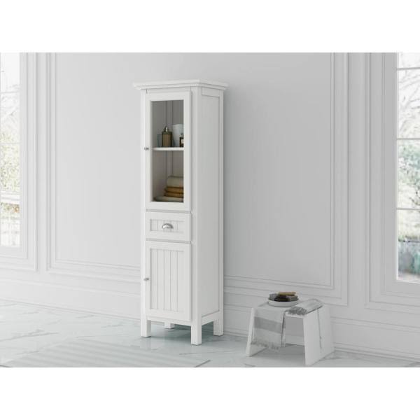 White Bathroom Linen Storage Cabinet S8222