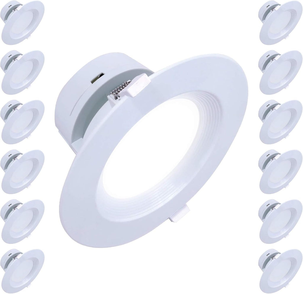 12 Pack 6 Inch Canless LED Downlight 9W 700 Lumens Soft White 2700K C584029