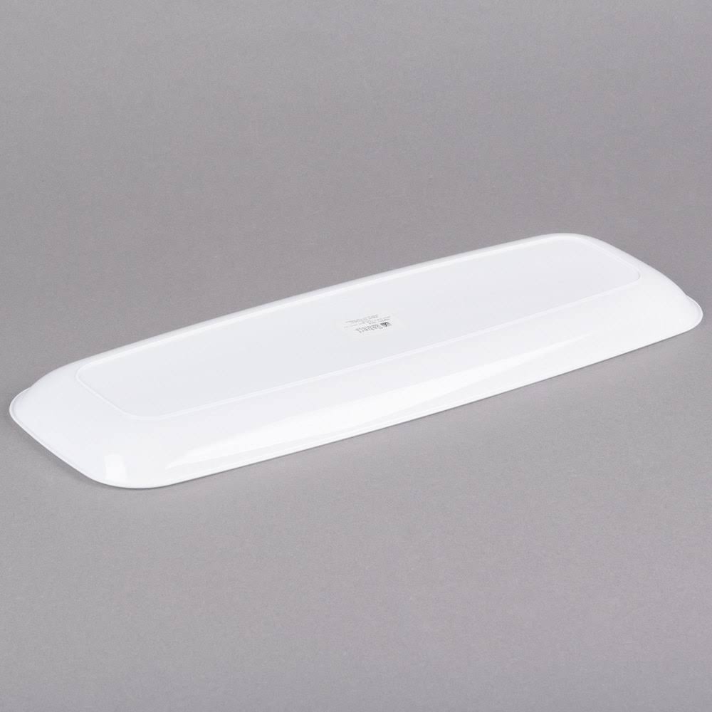 White Rectangular Polystyrene Platter / Catering Tray - 25/Case P36385