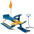 Snow Sled with Steering Wheel, Twin Brakes, Pull Rope & Safety Flag R478
