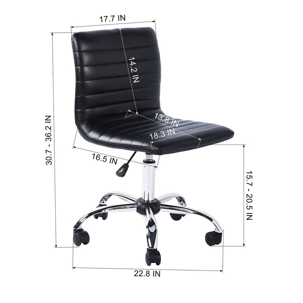 Black PU Faux Leather Swivel Chair P94704